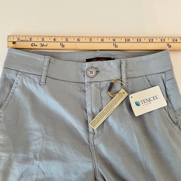 Level 99 Tanya High Rise Linen Pant 34 inseam Sky Blue - Picture 11 of 14